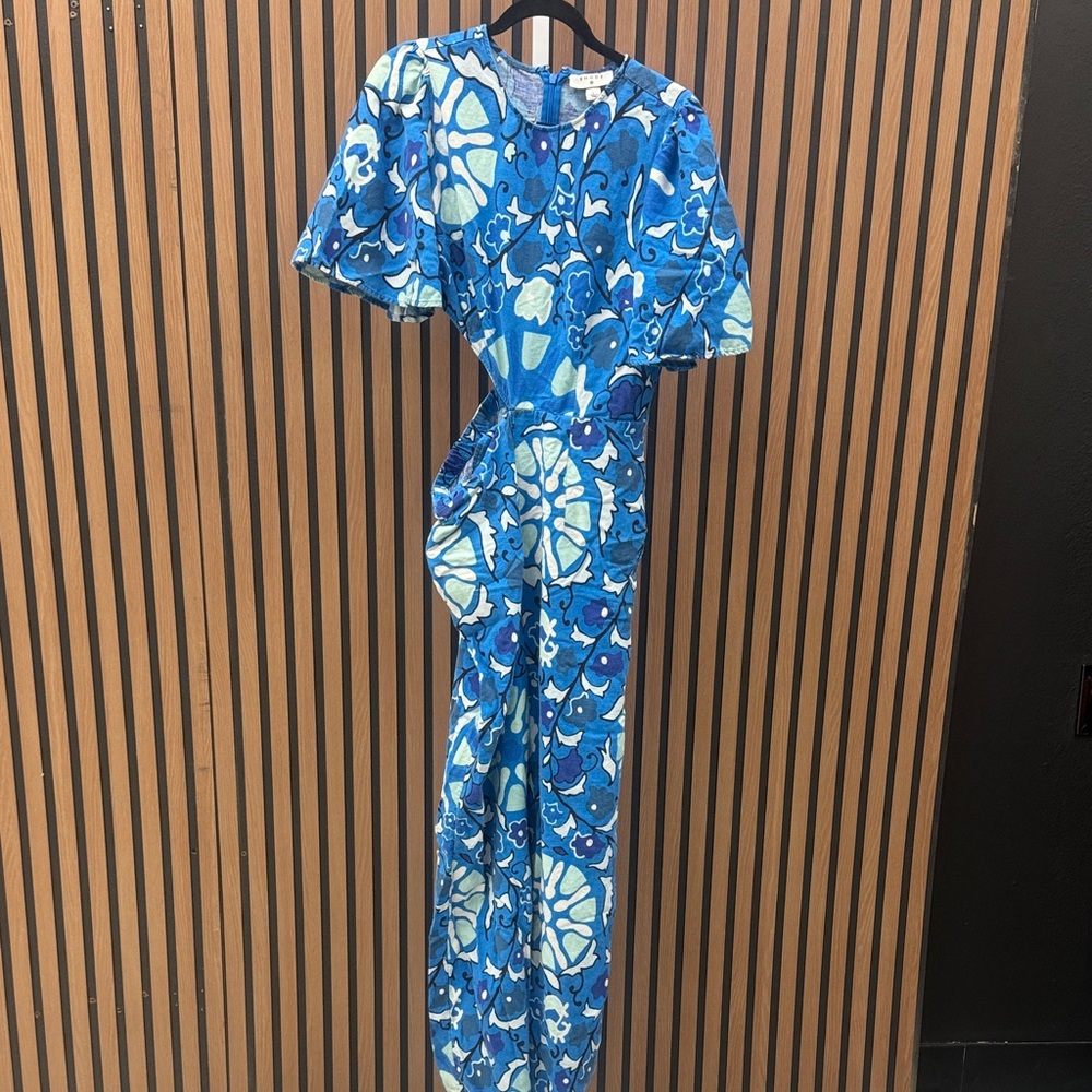 RHODE Blue and White Floral Jumpsuit